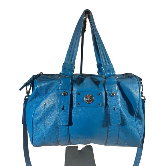 Marc by Marc Jacobs Totally Turnlock Shifty Satchel Blue 100% Cowhide Leather - Picture 1 of 12